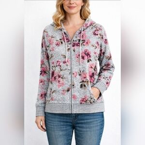 Maurices Floral Gray Hoodie